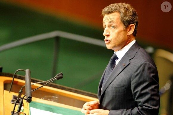 Nicolas Sarkozy prononce un discours au Sommet sur les Objectifs du Millénaire pour le Développement, à New York. 20/09/2010