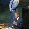 Nicolas Sarkozy prononce un discours au Sommet sur les Objectifs du Millénaire pour le Développement, à New York. 20/09/2010