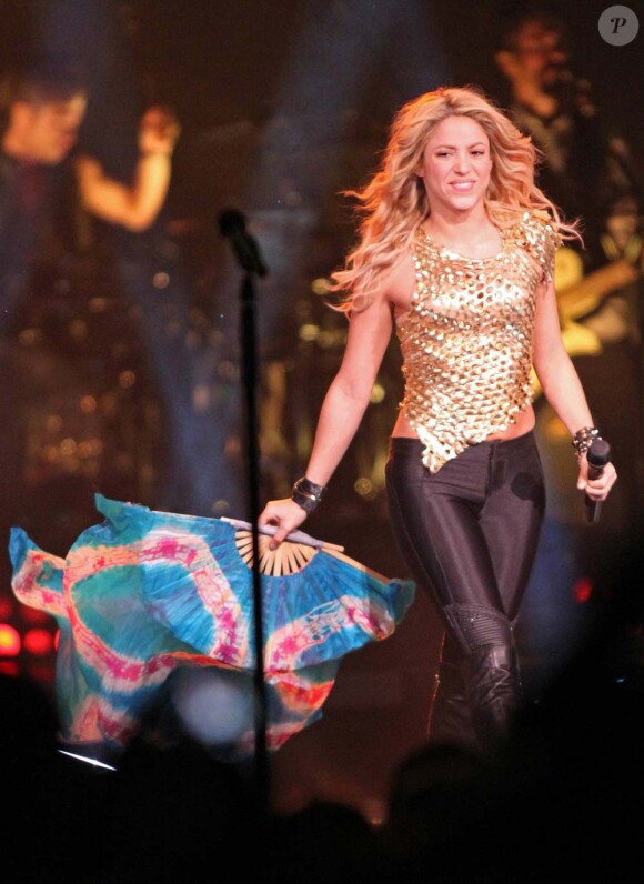 Shakira sur scène à Fort Lauderdale, Floride, le 25 septembre 2010