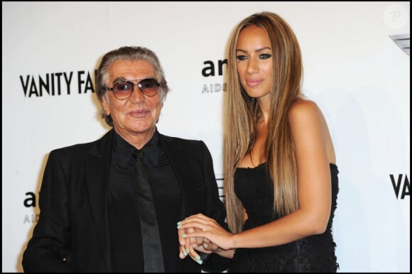 Leona Lewis et Roberto Cavalli lors de la prestigieuse soirée de l'amfAR le 27/09/10 à Milan