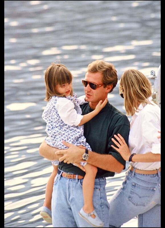 Stefano Casiraghi et sa fille Charlotte en septembre 1990.