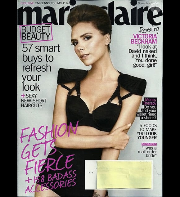 Victoria Beckham en couverture du Marie-Claire US du mois de novembre 2010