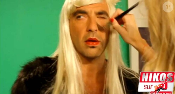 Nikos Aliagas en Lady Gaga dans le making-of de la pub pour le concours NRJ Gaga de Gaga