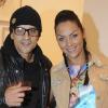 Saïd Taghmaoui et Hermine de Clermont-Tonnerre au vernissage de la première exposition des dessins de Jean-Michel Basquiat, pour la réouverture du Royal Monceau, à Paris, le 21 octobre 2010