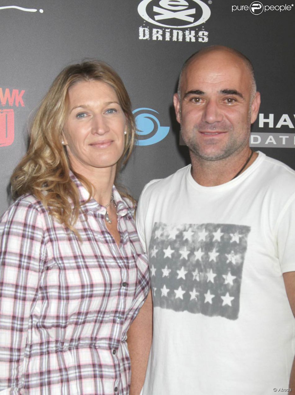 Andre Agassi et sa femme Steffi Graf lors du Stand Up for Andre Agassi et sa femme Steffi Graf lors du Stand Up for