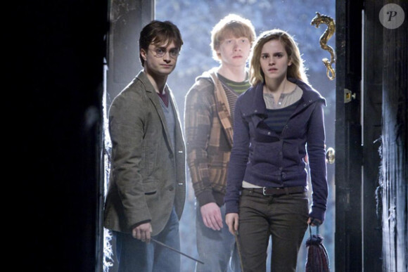 Daniel Radcliffe, Emma Watson et Ruper Grint dans Harry Potter et les Reliques de la mort (partie 1), sortie en salles le 23 Novembre 2010.