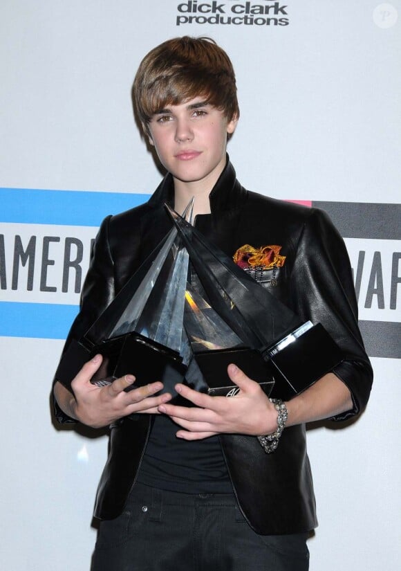 Justin Bieber, American Music Awards, Los Angeles, le 21 novembre 2010