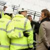 David Beckham et Lord Coe visitent le chantier du stade olympique de Stratford, à Londres, le 29 novembre 2010