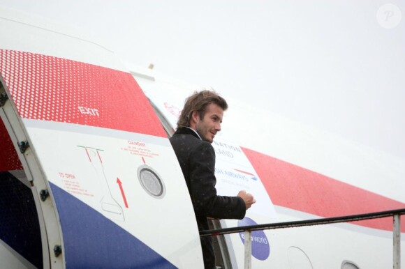 David Beckham lors de son départ pour Zurich le 30/11/10