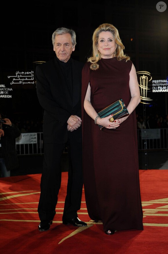 Costa Gavras et Catherine Deneuve lors de la soiée hommage au cinéma français lors de la dixième édition du Festival International du Film de Marrakech