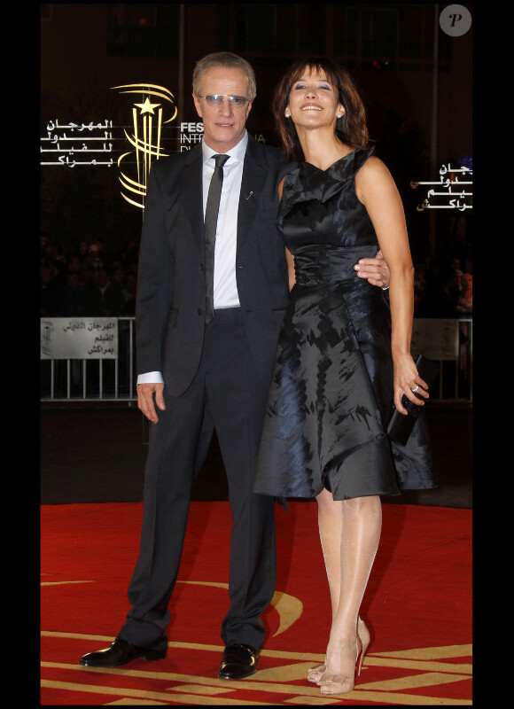 Chrsitophe Lambert et Sophie Marceau lors de la soirée en hommage au cinéma français lors du dixième Festival International du Film de Marrakech le 4 décembre 2010