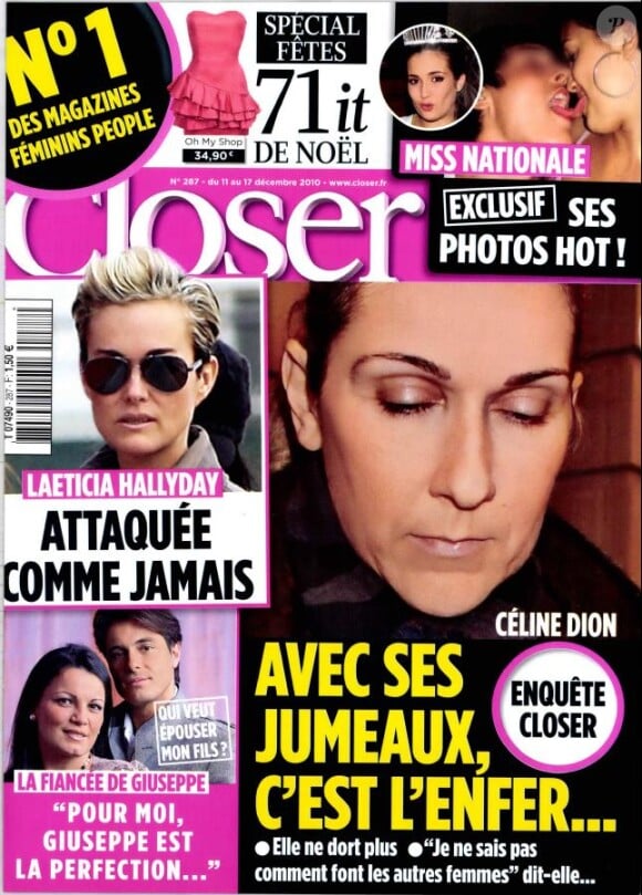 Le magazine Closer en kiosques le samedi 11 décembre 2010.