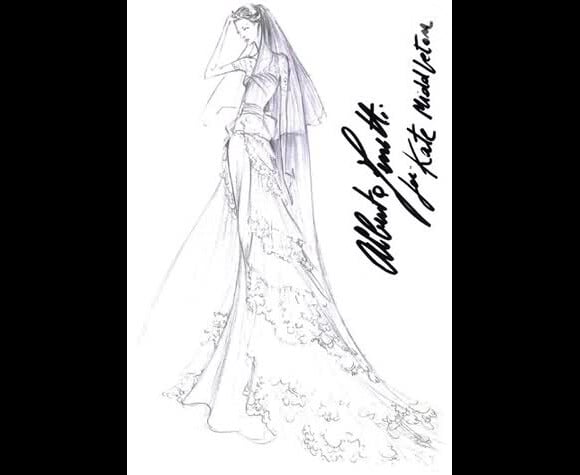 Robe imaginée par Alberta Ferretti pour le mariage de Kate Middleton et du prince William
