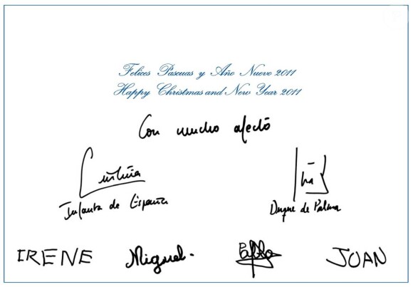 Les jeunes princes et princesses d'Espagne sont prêts à expédier leurs meilleurs voeux de bonheur pour 2011 !