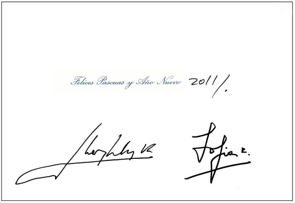 Les jeunes princes et princesses d'Espagne sont prêts à expédier leurs meilleurs voeux de bonheur pour 2011 !