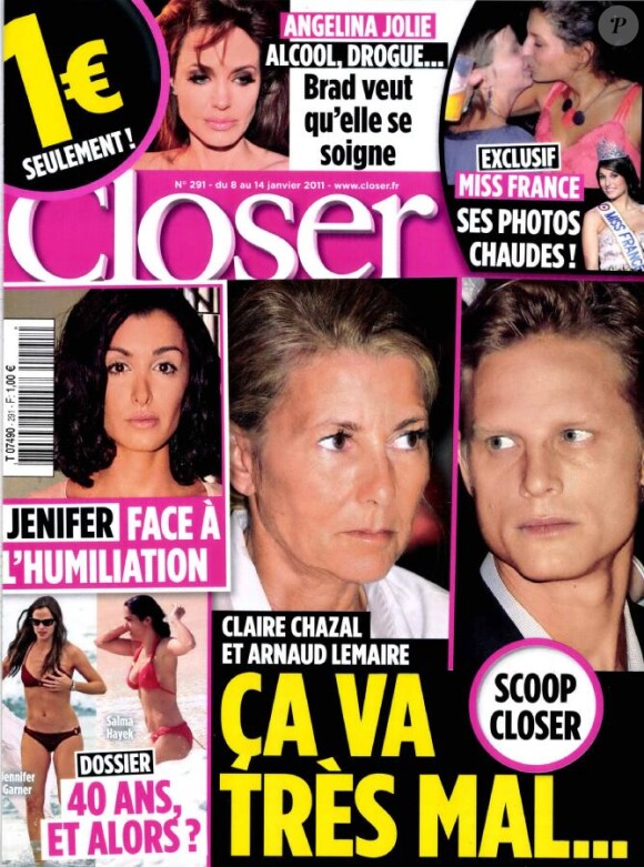 Le magazine Closer en kiosques samedi 8 janvier 2011.