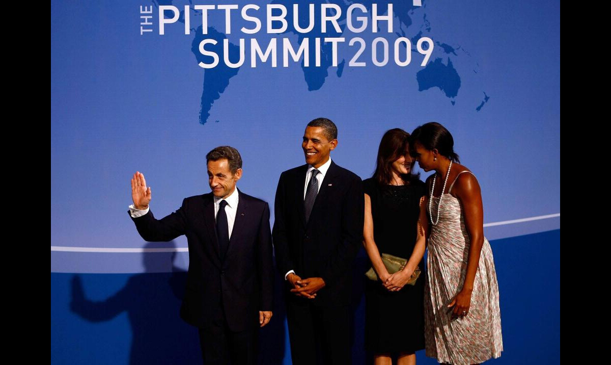 Photo : Nicolas et Carla Sarkozy avec Barack et Michelle Obama en ...