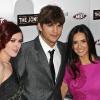 Rumer Willis, Demi Moore et son mari Ashton Kutcher à Los Angeles, le 8 avril 2010.