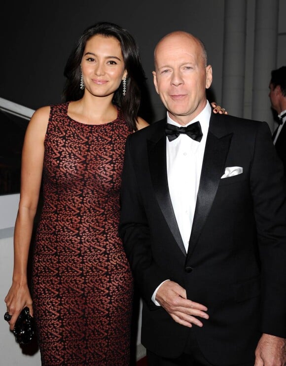 Bruce Willis et son épouse Emma Heming lors de l'after-party des Golden Globes Weinstein au Beverly Hilton Hôtel à Los Angeles le 16 janvier 2011