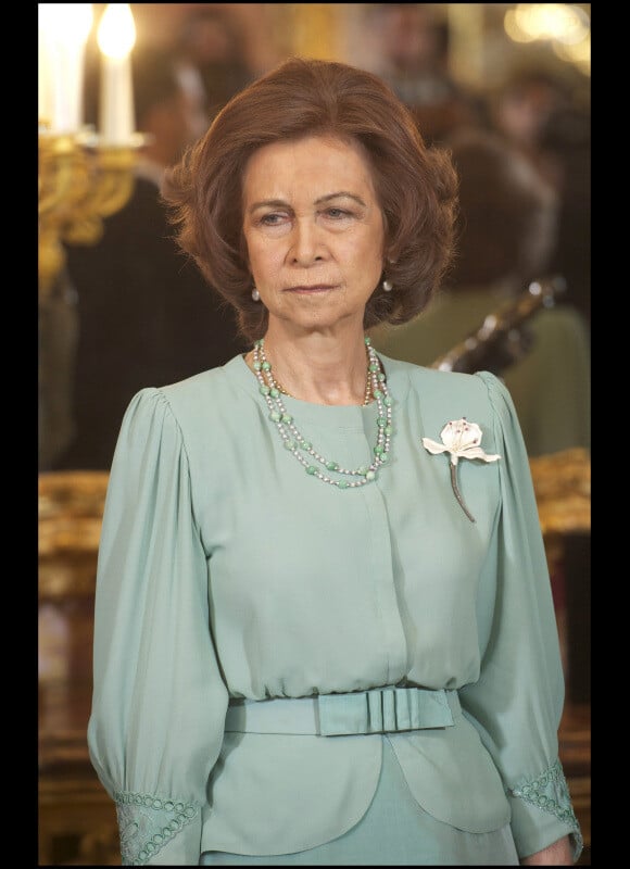 La reine Sofia d'Espagne au palais royal de Madrid, le 18 janvier 2011.