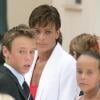 Stéphanie de Monaco avec ses enfants Louis et Pauline en 2005
