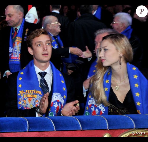 Pierre Casiraghi et Beatrice au 35e festival international du Cirque de Monte-Carlo. 22 janvier 2011