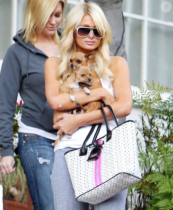 Paris Hilton et son compagnon Cy Waits à Los Angeles, le 26 janvier 2011.
