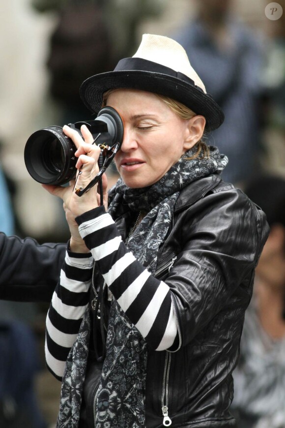 Madonna sur le tournage de W.E., à New York, en septembre 2010.