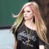 Avril Lavigne en plein tournage de son clip What the hell, à Los Angeles, le 5 décembre 2010