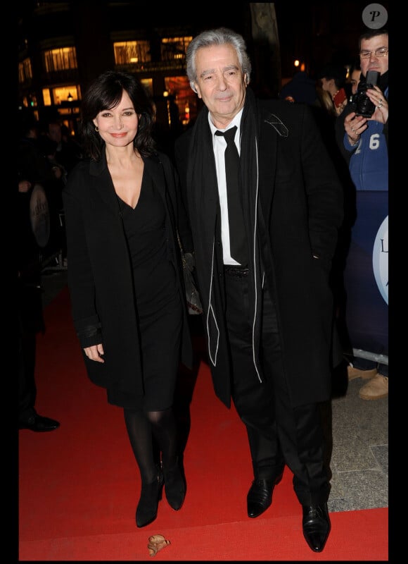 Evelyne Bouix et Pierre Arditi à la cérémonie des Globes de Cristal, le 7 février 2011, à Paris.