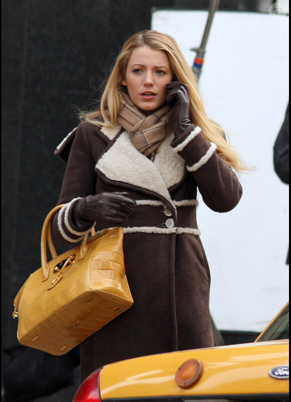 Blake Lively sur le tournage de Gossip Girl à NY le 7 février 2011