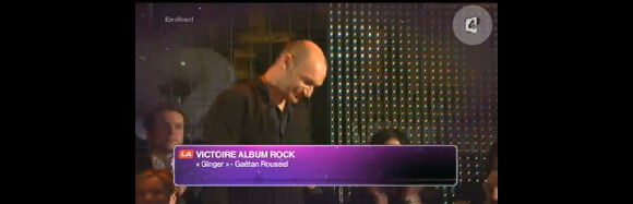 Gaëtan Roussel remporte la Victoire de l'Album Rock, aux Victoires de la Musique 2011, au Zénith de Lille, mercredi 9 février 2011.