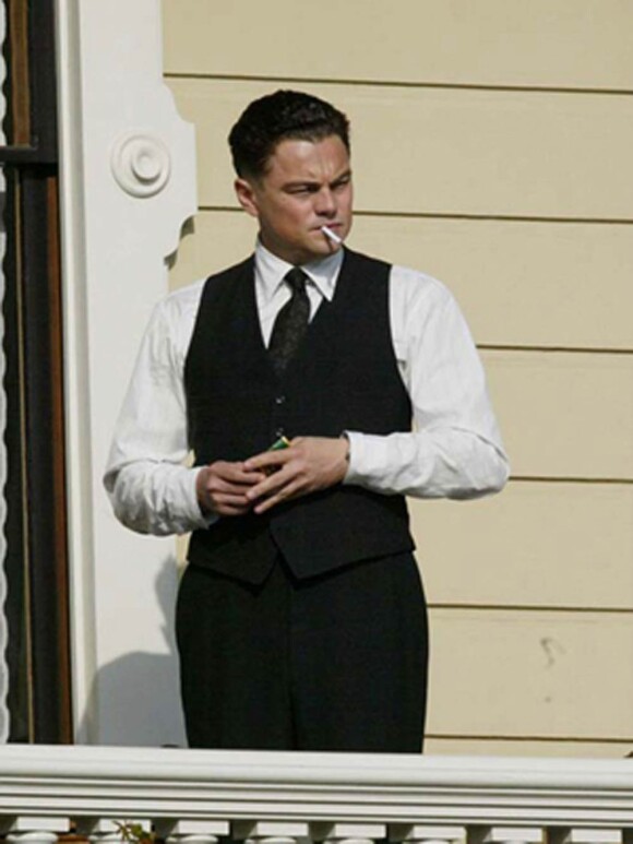 Leonardo DiCaprio en J. Edgar Hoover dans J. Edgar de Clint Eastwood, en tournage, en février 2011.