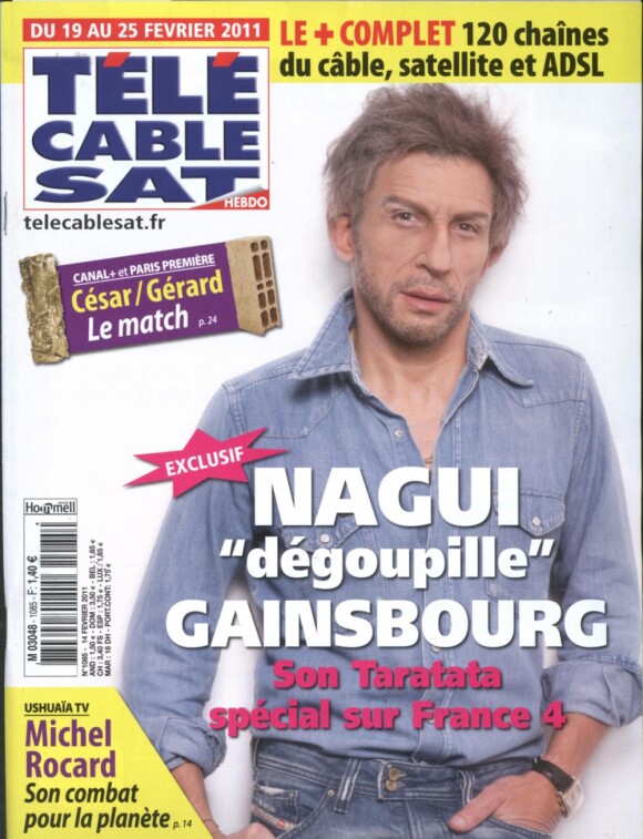 Nagui Gainsbourg en couverture de Tele Cable Sat