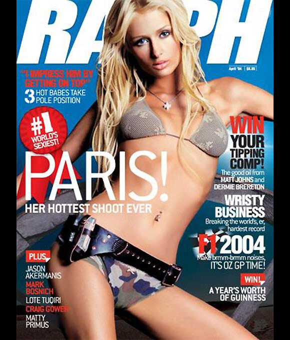 Paris Hilton fête ses 30 ans le 17 février 2011. Couverture du magazine Ralph, avril 2004.
