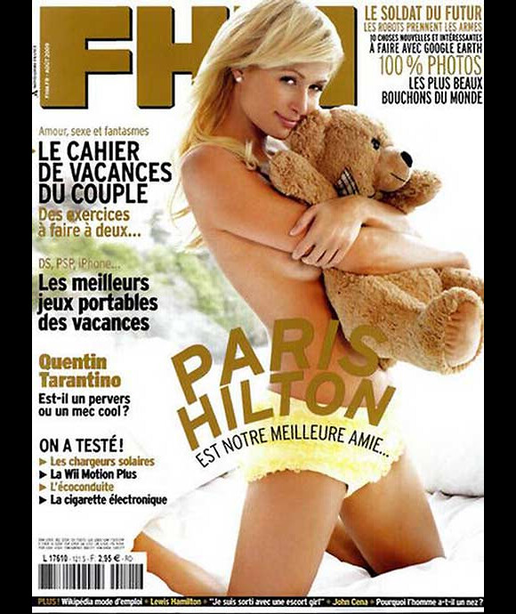 Paris Hilton fête ses 30 ans le 17 février 2011. Couverture du magazine FHM, août 2009.