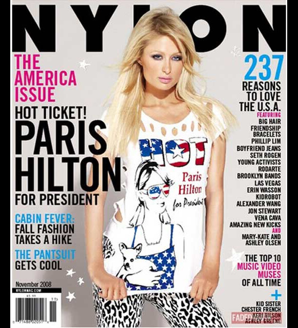 Paris Hilton fête ses 30 ans le 17 février 2011. Couverture du magazine Nylon, novembre 2008.