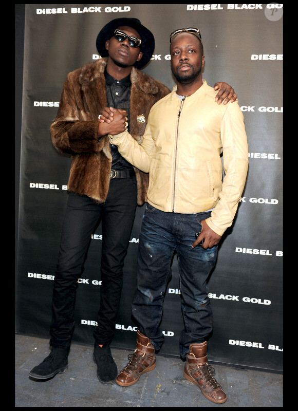 Theophilus London et Wyclef Jean au défilé Diesel durant la Fashion Week de New York, le 15 février 2011.
