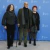 Le célèbre Harry Belafonte lors du 61ème festival international, sa fille Gina et Susan Rostock, réalisatrice du film (12 février 2011 à Berlin)