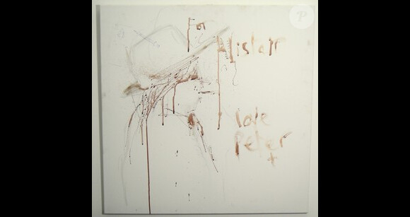 La toile de Pete Doherty offerte à son fan Alistair, bientôt vendue aux enchères chez Paul Fraser Collectibles (mise à prix : 30 000 euros), février 2011