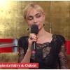 Emmanuelle Béart, au micro de Canal+, sur le tapis rouge de la 36e nuit des César, vendredi 25 février.