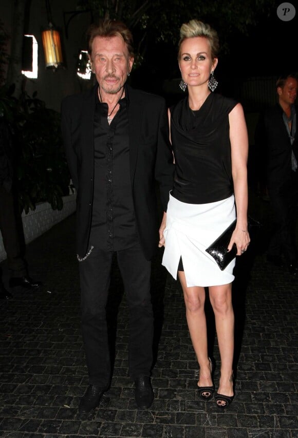 Johnny Hallyday et sa femme Laeticia Hallyday à Los Angeles, le 23 février 2011.