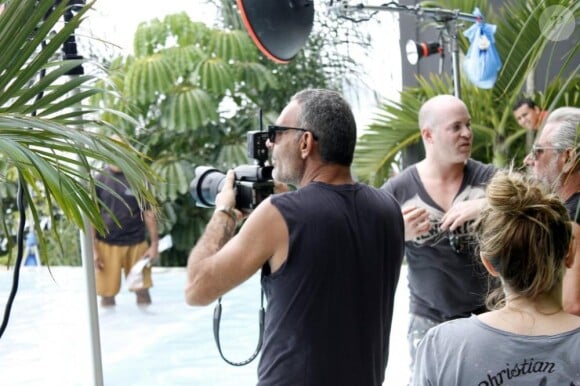 Christian Audigier shoot la nouvelle campagne de sa marque Christian Audigier, à Rio de Janeiro le 28 février 2011