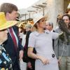 La reine Beatrix, accompagnée de son fils le prince héritier Willem-Alexander et son épouse la très preppy princesse Maxima, en visite d'Etat au Qatar en mars 2011 (le 9).