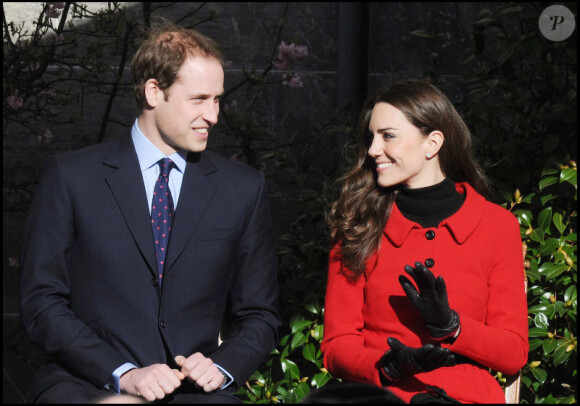 Kate Middleton et le prince William, à l'université de St Andrews, le 24 février 2011.