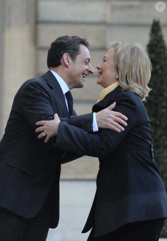 Nicolas Sarkozy accueille Hillary Clinton à l'Elysée le 14 mars 2011