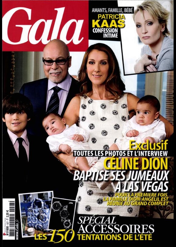 Céine Dion en famille en couverture de Gala, numéro en kiosques le 16 mars 2011