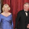 Le prince Charles et Camilla en visite officielle en Espagne, le 30 mars 2011. Dîner de Gala au Palais, à Madrid.