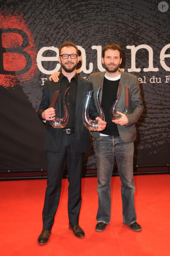 Le 4 avril 2011 avait lieu la clôture du 3e Festival de Beaune. Ici, Michaël Roskam, récompensé deux fois par le Jury et par la Critique pour Bull Head, et Baran Bo Odar, qui a reçu le Prix du Jury pour Il était une fois un meurtre