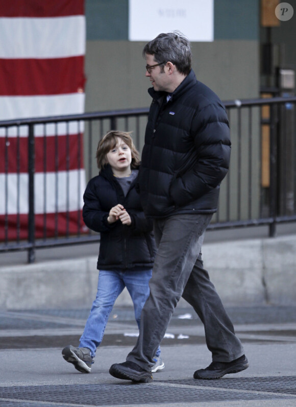 Matthew Broderick va chercher le petit James à l'école le 18 mars 2011 à New York